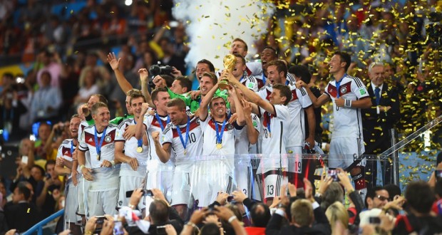 Philip Lahm Raises World Cup Trophy